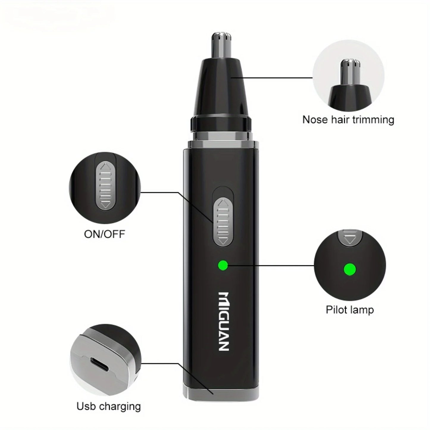 4-in-1 Rechargeable Trimmer: Trims nose/ear/eyebrow hair, no pulling/snagging, easy to clean – a thoughtful men’s gift