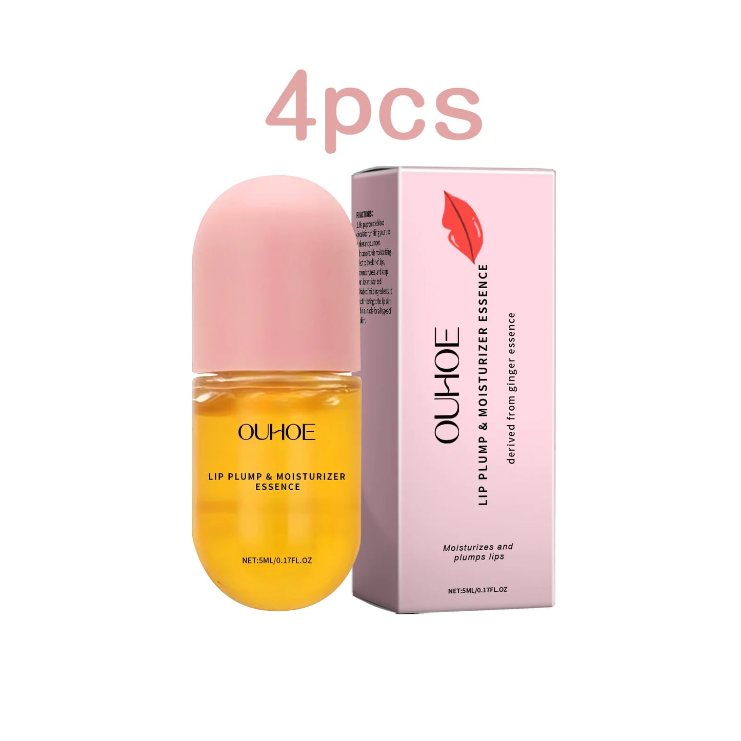 Ouhoe 5ml Long Lasting Lip Plumper Oil Instant Volumising Reduce Melanin Dead Skin Repair Dry Brightening Lip Color Lipgloss Oil