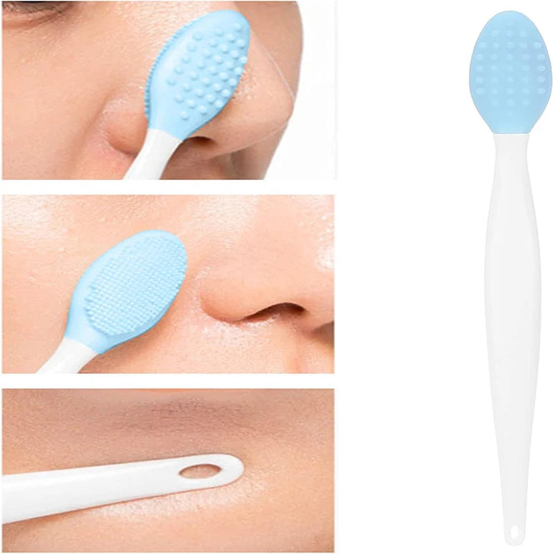 Pore Cleansing Brush - Silicone Bristles, for Nose, Chin, Forehead, Gentle Exfoliation, Waterproof, Easy Clean