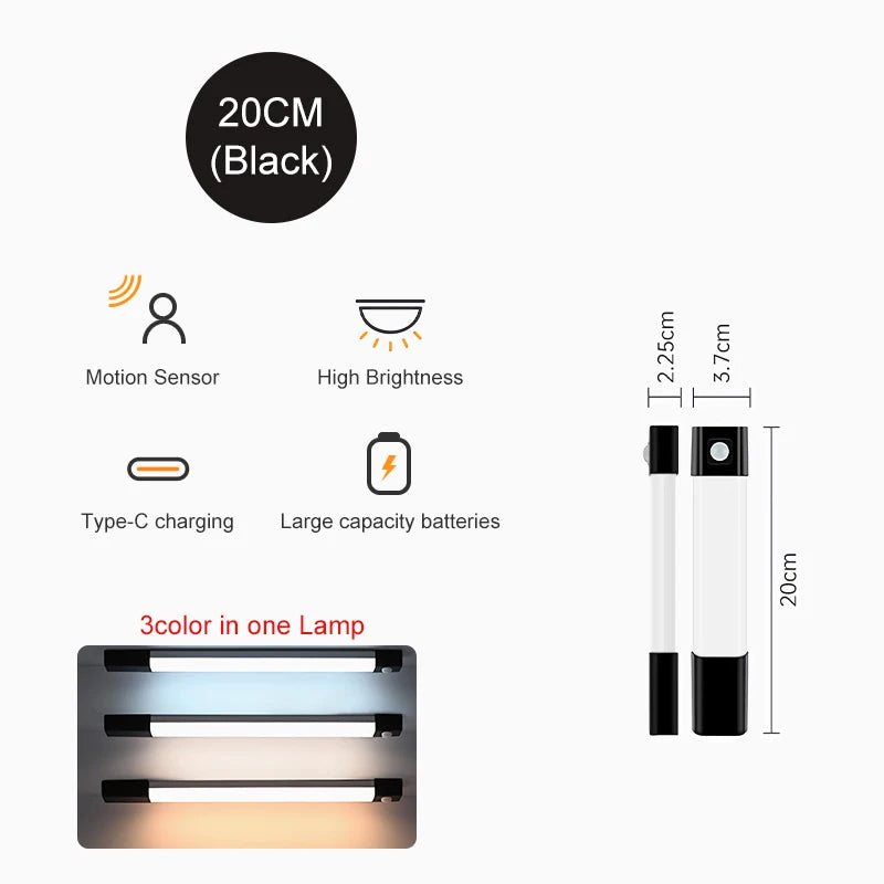 LED Motion Sensor Light – Wireless Rechargeable Night Light for Closets & Cabinets
