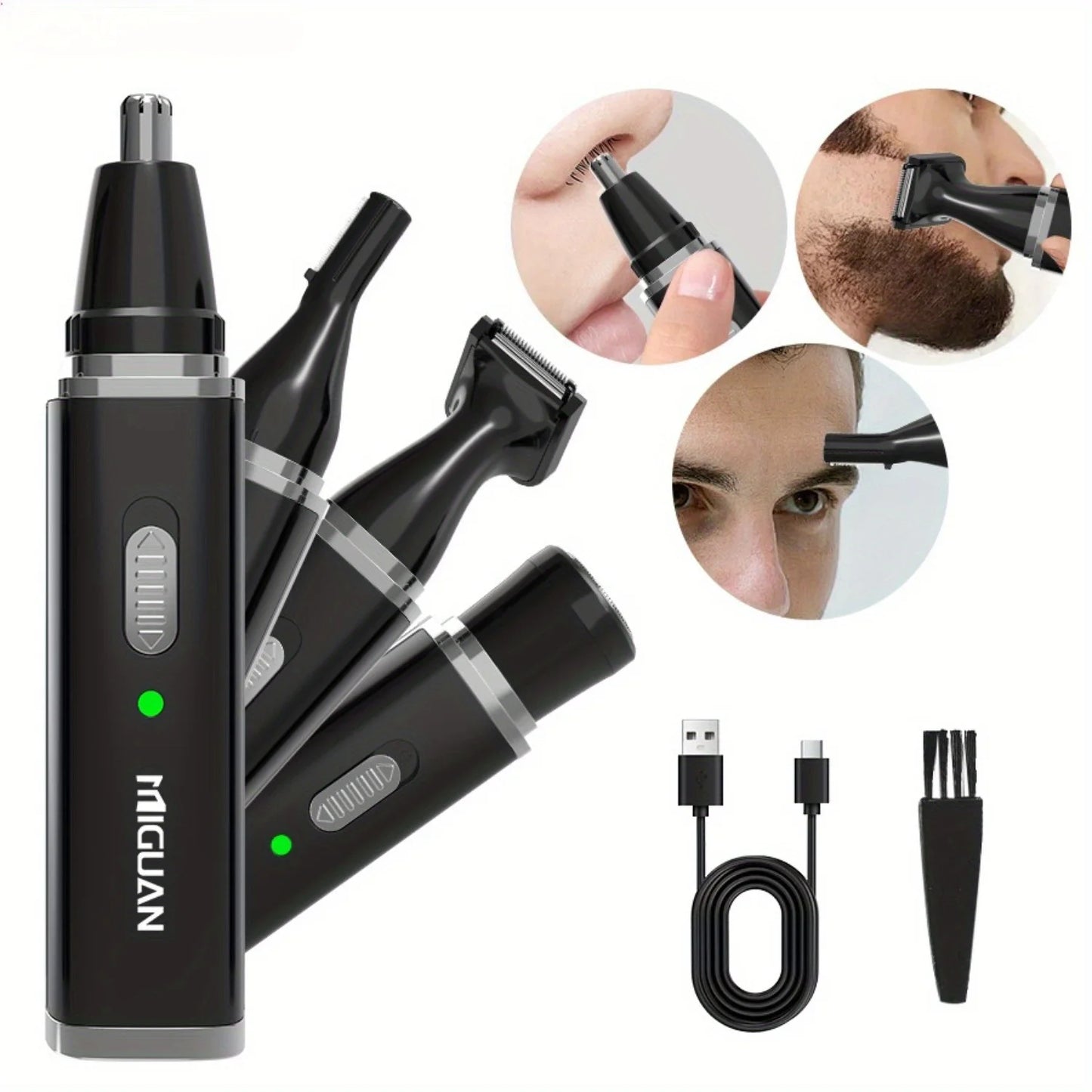4-in-1 Rechargeable Trimmer: Trims nose/ear/eyebrow hair, no pulling/snagging, easy to clean – a thoughtful men’s gift