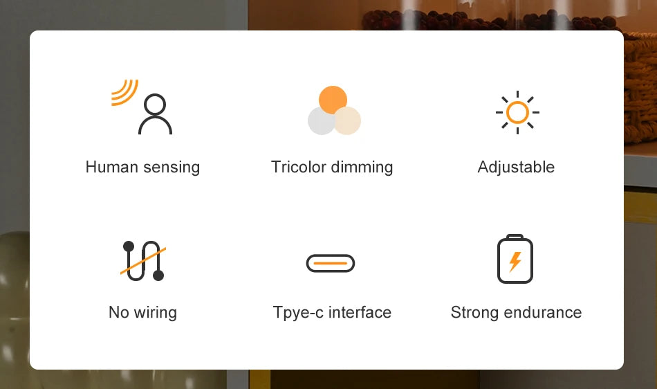 LED Motion Sensor Light – Wireless Rechargeable Night Light for Closets & Cabinets