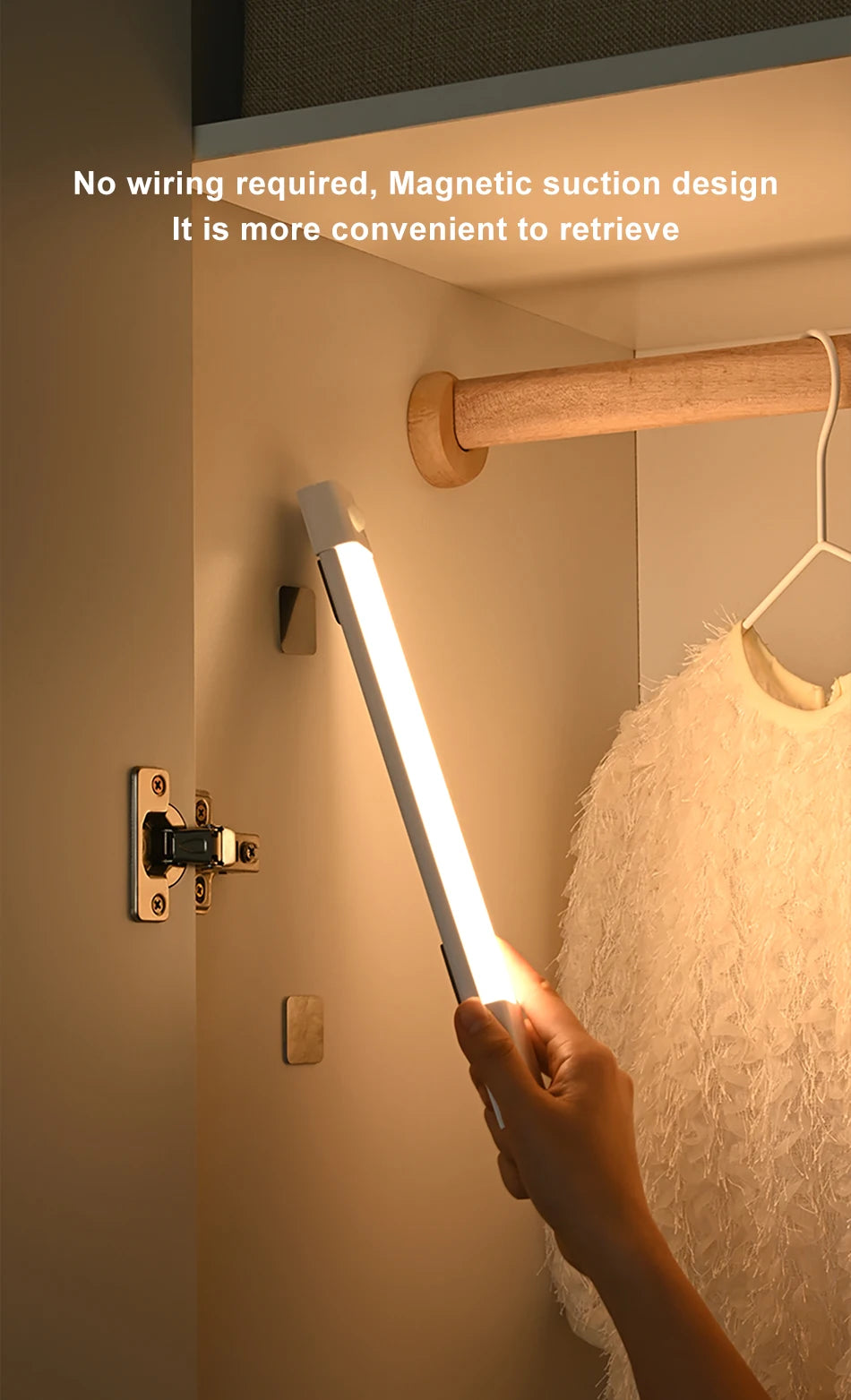 LED Motion Sensor Light – Wireless Rechargeable Night Light for Closets & Cabinets