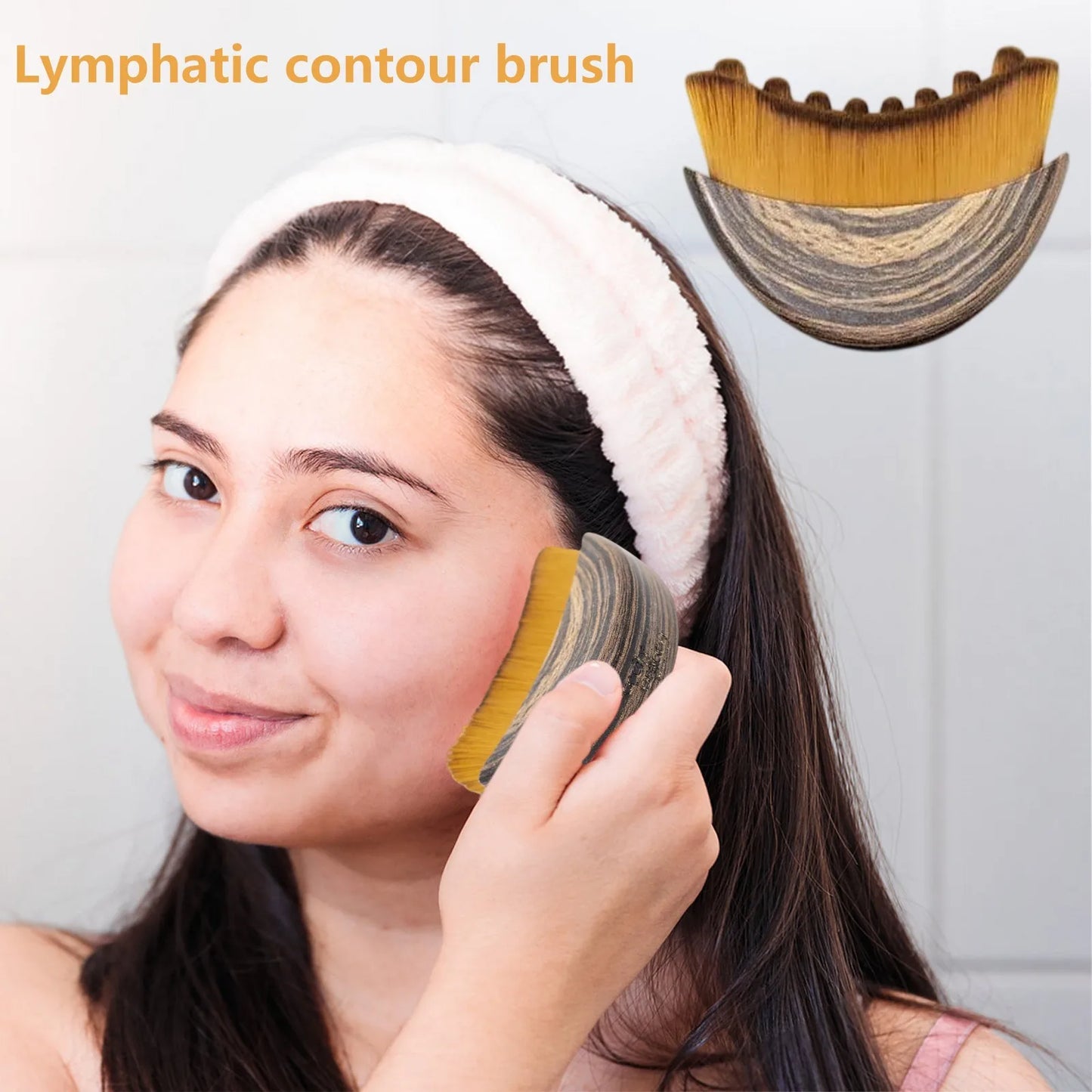 Portable Lymphatic Contour Face Brush Multi-function Chin Reduce Puffiness Lymphatic Drainage Face Brushs Facial Sculpting Tool