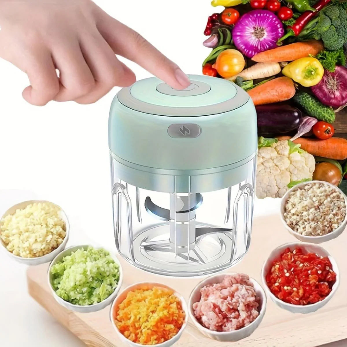 Electric Mini Garlic Chopper,100/250ML Food Chopper Garlic Mincer USB Garlic Chopper,Chili Chopper,Portable Small Food Processor
