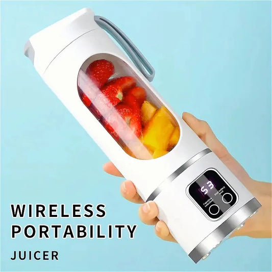 Portable Electric Blender & Juicer – 450ml, USB Rechargeable, 8-Blade Power