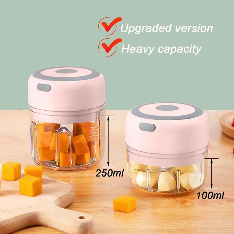 Electric Mini Garlic Chopper,100/250ML Food Chopper Garlic Mincer USB Garlic Chopper,Chili Chopper,Portable Small Food Processor