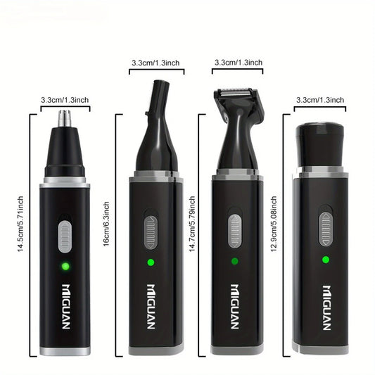 4-in-1 Rechargeable Trimmer: Trims nose/ear/eyebrow hair, no pulling/snagging, easy to clean – a thoughtful men’s gift