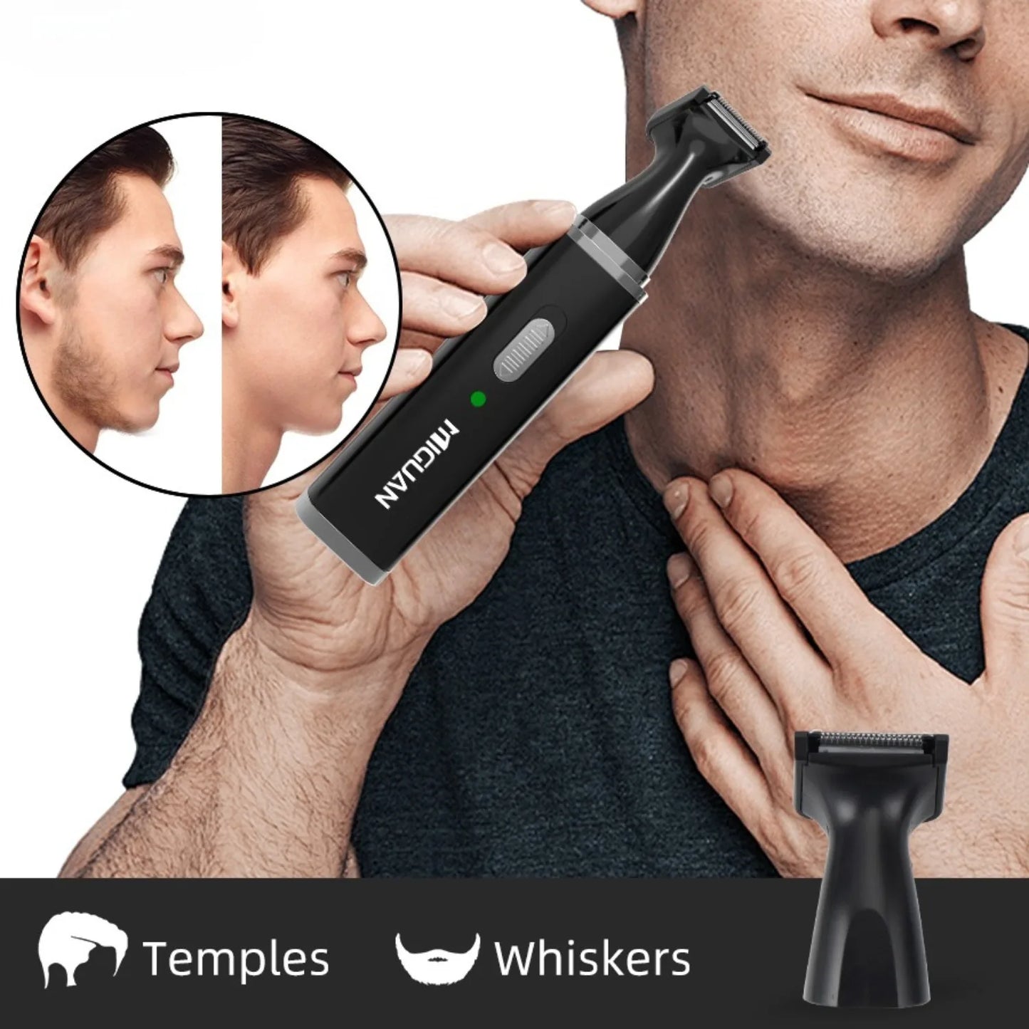 4-in-1 Rechargeable Trimmer: Trims nose/ear/eyebrow hair, no pulling/snagging, easy to clean – a thoughtful men’s gift