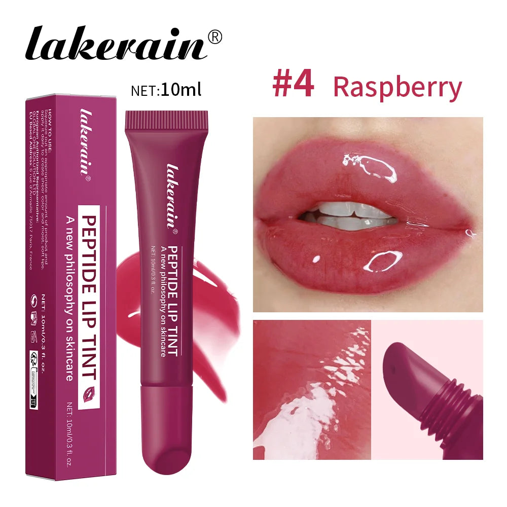 Lakerain 10ml Lip Balm Gel Texture Long Lasting Moisturizing Restore Replenish Non-Sticky Fragrance-Free Tinted Lip Serum Makeup