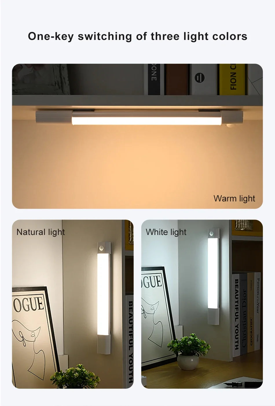 LED Motion Sensor Light – Wireless Rechargeable Night Light for Closets & Cabinets