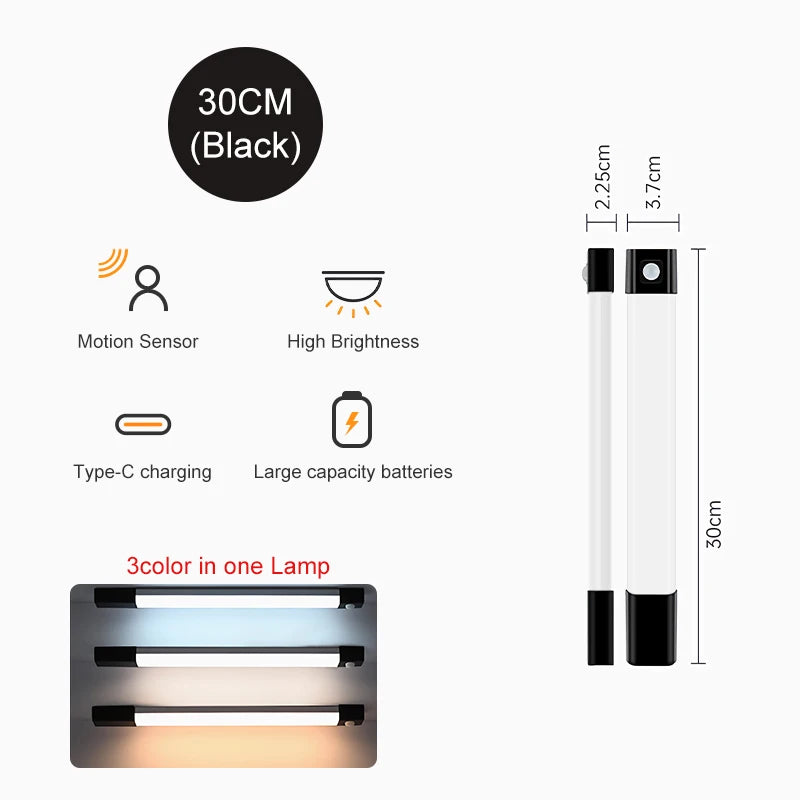 LED Motion Sensor Light – Wireless Rechargeable Night Light for Closets & Cabinets