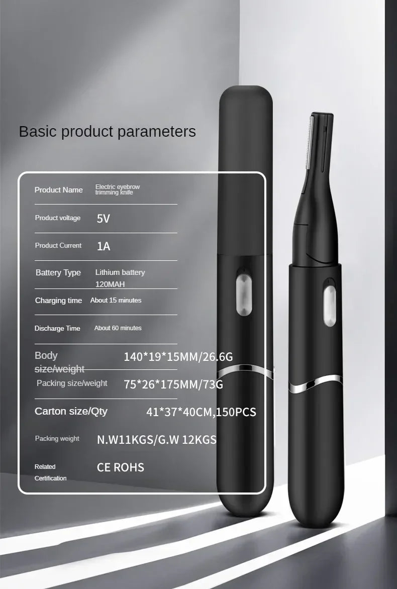 Electric Eyebrow Trimmer Automatic Womens Eye Brow Shaper Razor Face Hair Remover Women Eyebrow Shavers Pencil Pocketknife