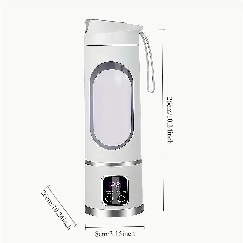 Portable Electric Blender & Juicer – 450ml, USB Rechargeable, 8-Blade Power
