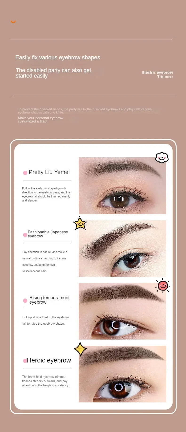 Electric Eyebrow Trimmer Automatic Womens Eye Brow Shaper Razor Face Hair Remover Women Eyebrow Shavers Pencil Pocketknife