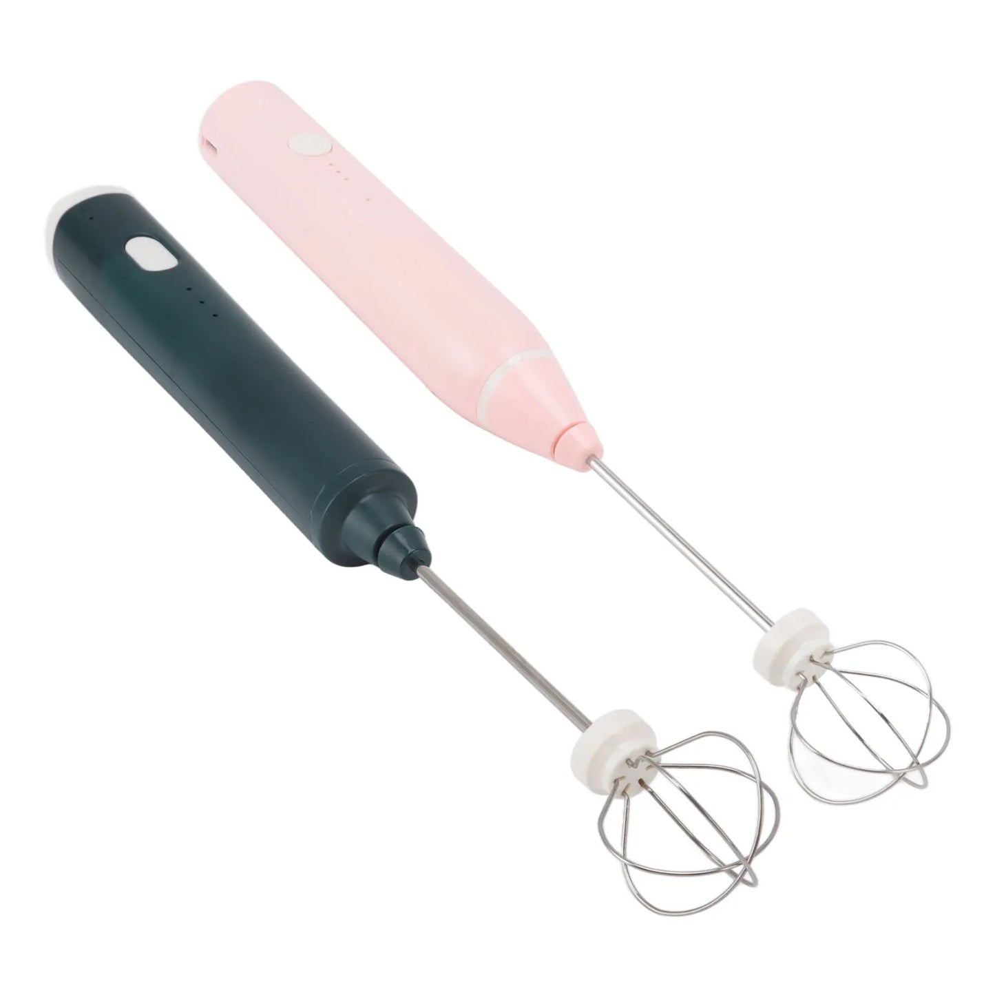 Mini Electric Stirrer Cordless Multifunction Electric Eggbeater with 2 Eggbeater Heads for Home Coffee Drinking Shop