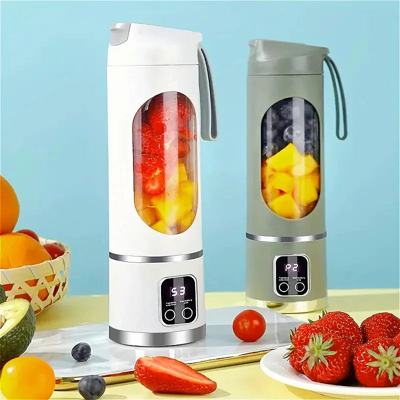Portable Electric Blender & Juicer – 450ml, USB Rechargeable, 8-Blade Power