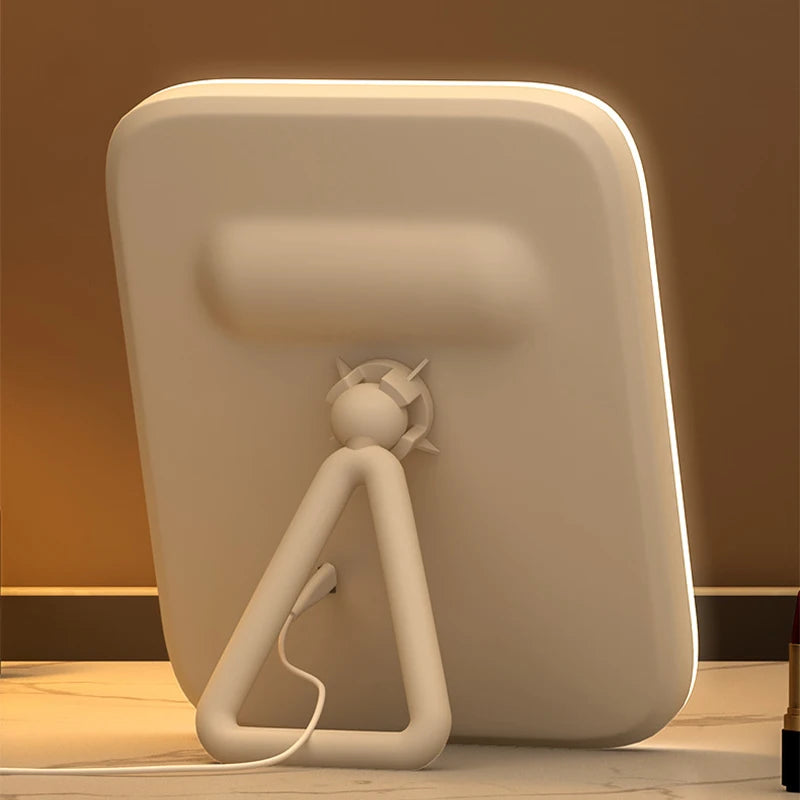 LED Smart Student Dormitory Desktop Fill Light Small Mirror, Makeup Mirror With Light,Girls Bedroom Dressing Table Mirror